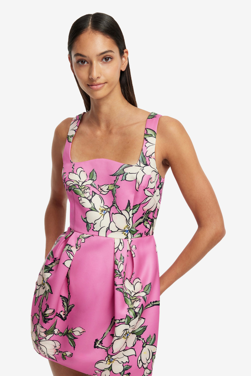 Exclusive LEO LIN Piper Mini Dress - Pink Magnolia Print