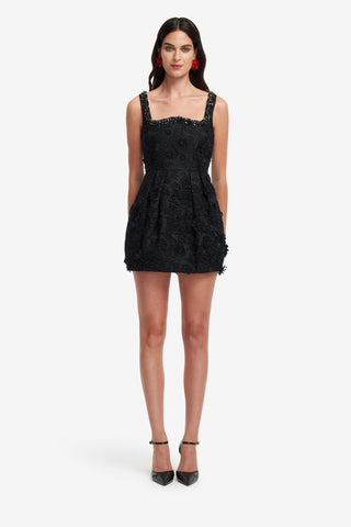 Exclusive LEO LIN Piper Lace Mini Dress - Ebony