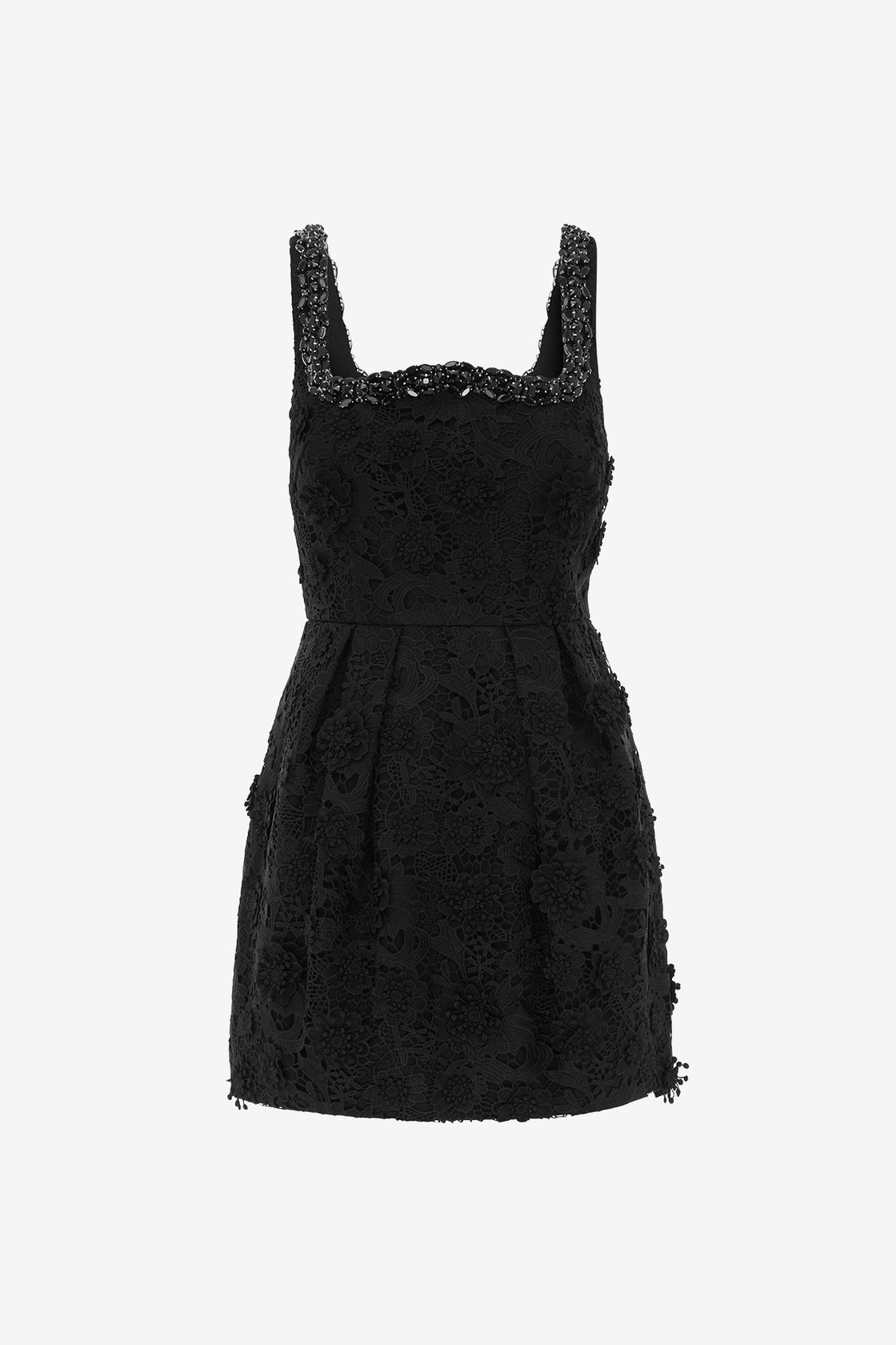 Exclusive LEO LIN Piper Lace Mini Dress - Ebony