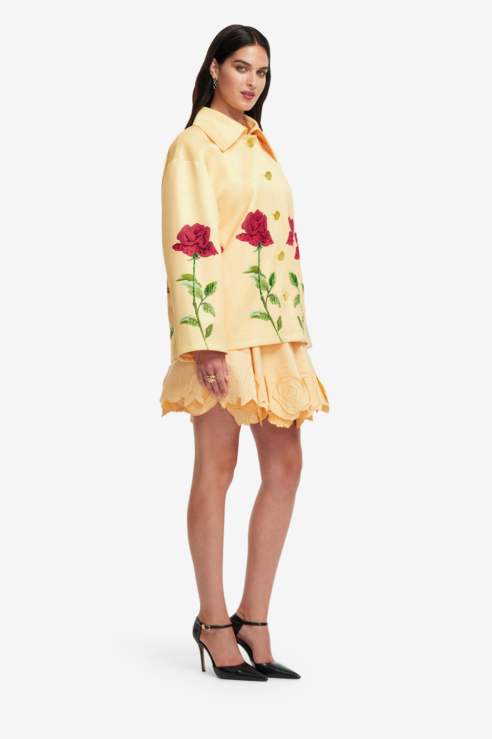 Exclusive LEO LIN Leyna Embellished Rose Jacket - Butter