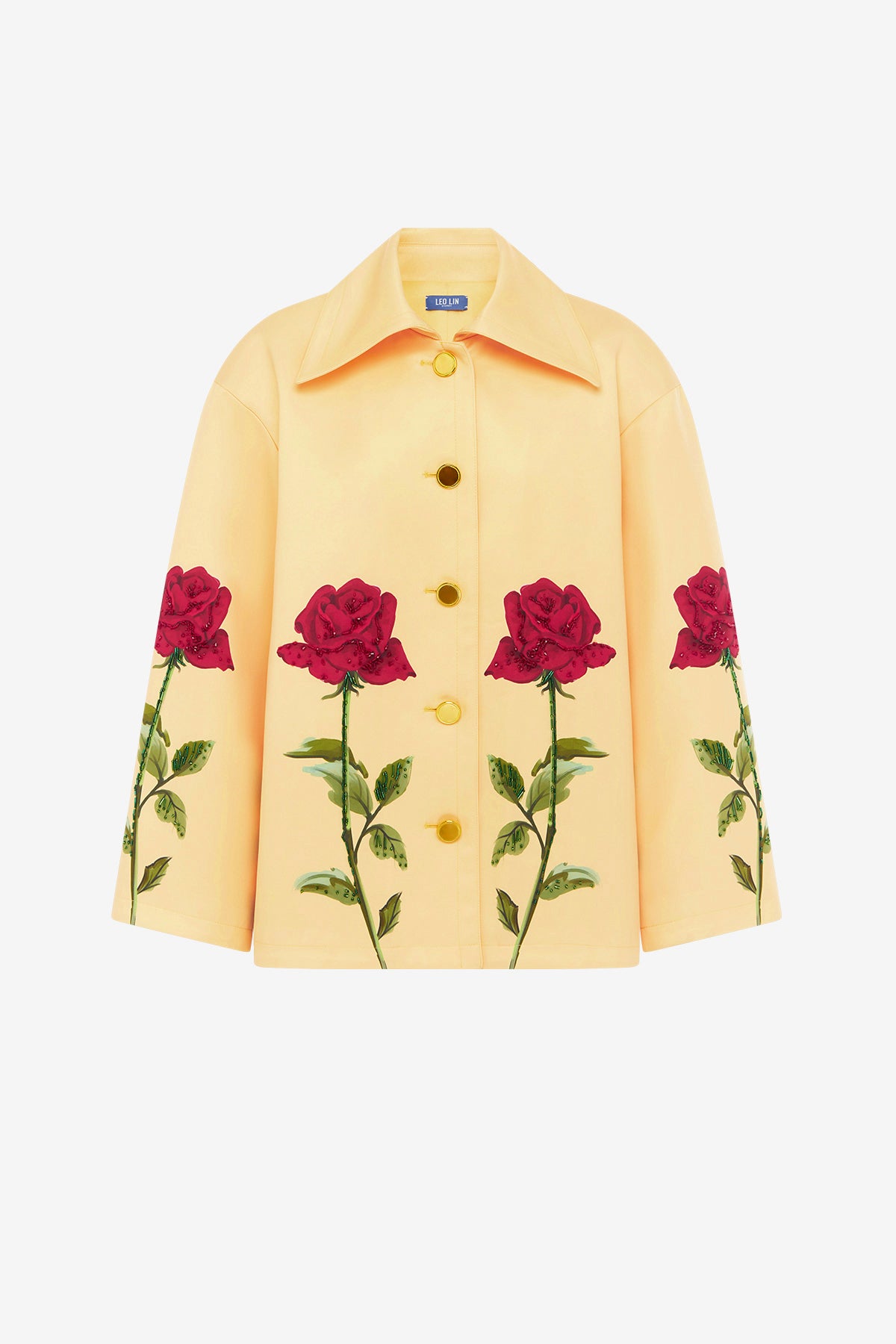 Leyna Embellished Rose Jacket - Butter – LEO LIN