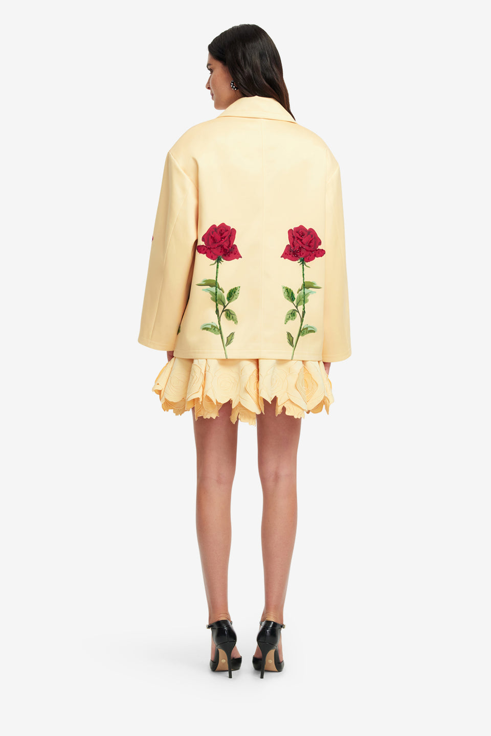 Exclusive LEO LIN Leyna Embellished Rose Jacket - Butter