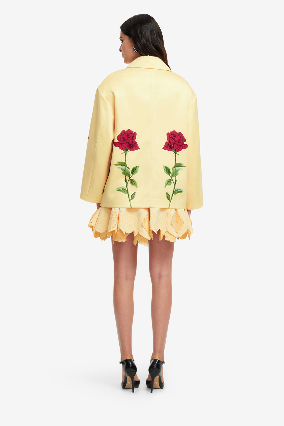 Exclusive LEO LIN Leyna Embellished Rose Jacket - Butter
