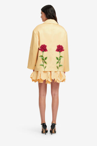 Exclusive LEO LIN Leyna Embellished Rose Jacket - Butter