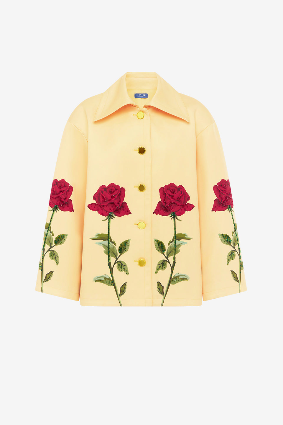 Exclusive LEO LIN Leyna Embellished Rose Jacket - Butter