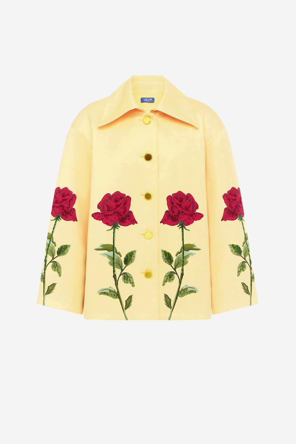 Exclusive LEO LIN Leyna Embellished Rose Jacket - Butter