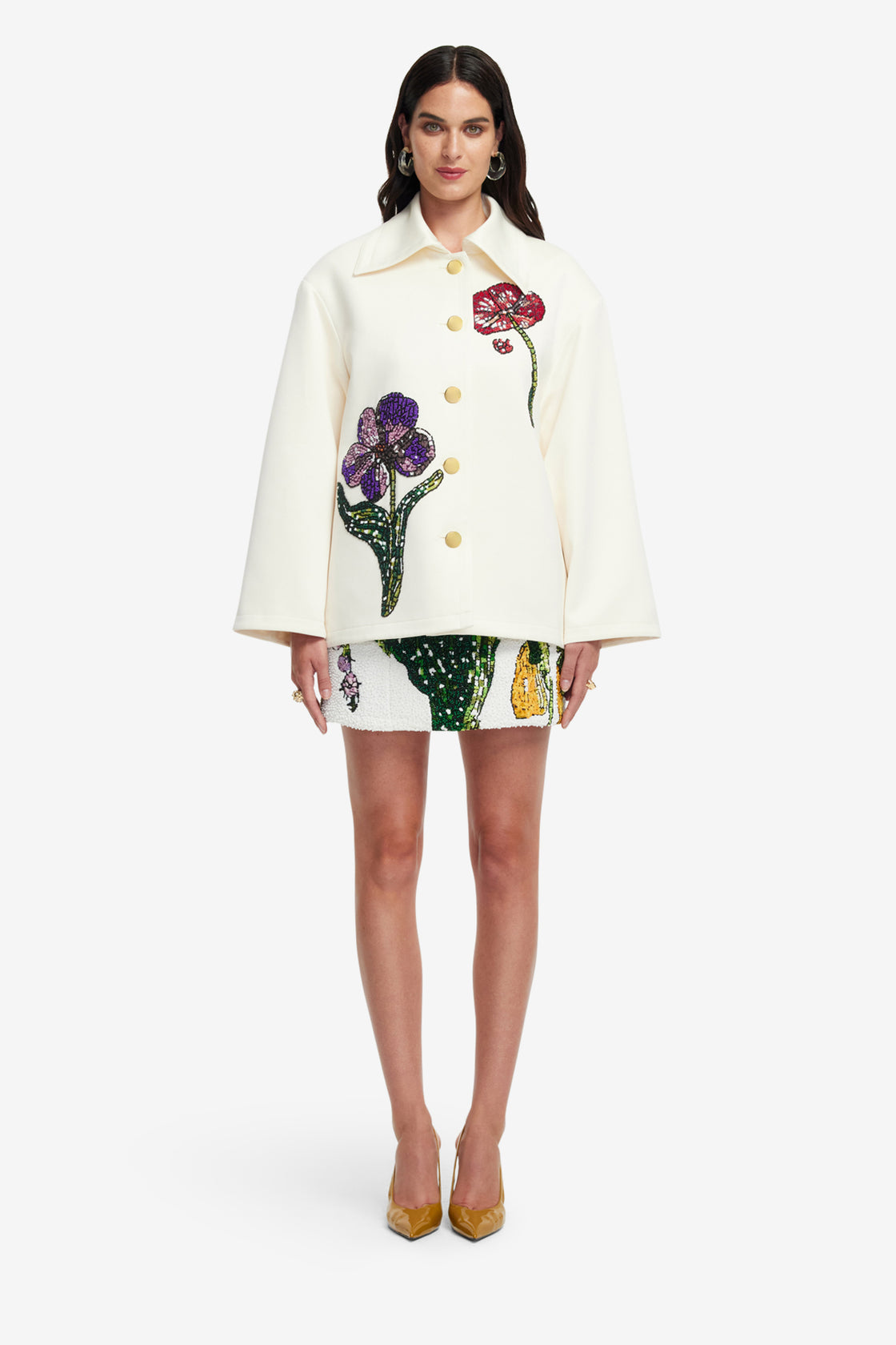 Exclusive LEO LIN Leyna Embellished Jacket - Wildflowers