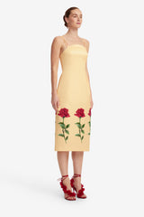 Polina Embellished Rose Midi Dress - Butter Dress Midi