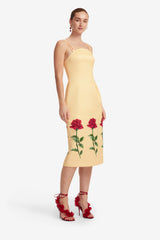 Polina Embellished Rose Midi Dress - Butter Dress Midi