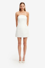 Exclusive LEO LIN Rosario Beaded Bustier Mini Dress - Toile