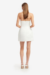 Exclusive LEO LIN Rosario Beaded Bustier Mini Dress - Toile