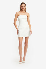 Exclusive LEO LIN Rosario Beaded Bustier Mini Dress - Toile
