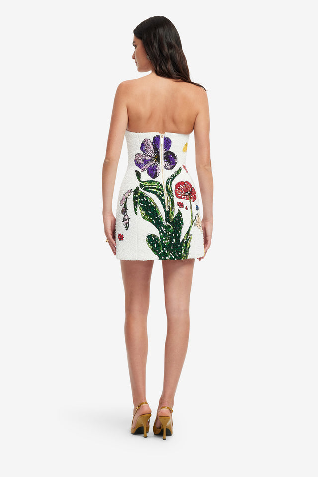 Exclusive LEO LIN Rosario Beaded Bustier Mini Dress - Wildflowers