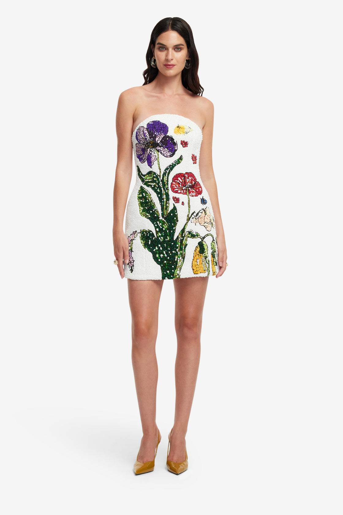 Exclusive LEO LIN Rosario Beaded Bustier Mini Dress - Wildflowers