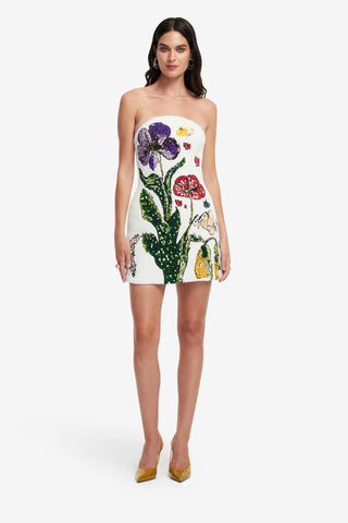 Exclusive LEO LIN Rosario Beaded Bustier Mini Dress - Wildflowers