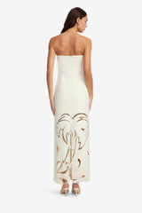 Rayna Palm Bustier Maxi Dress - Vanilla Dress Maxi
