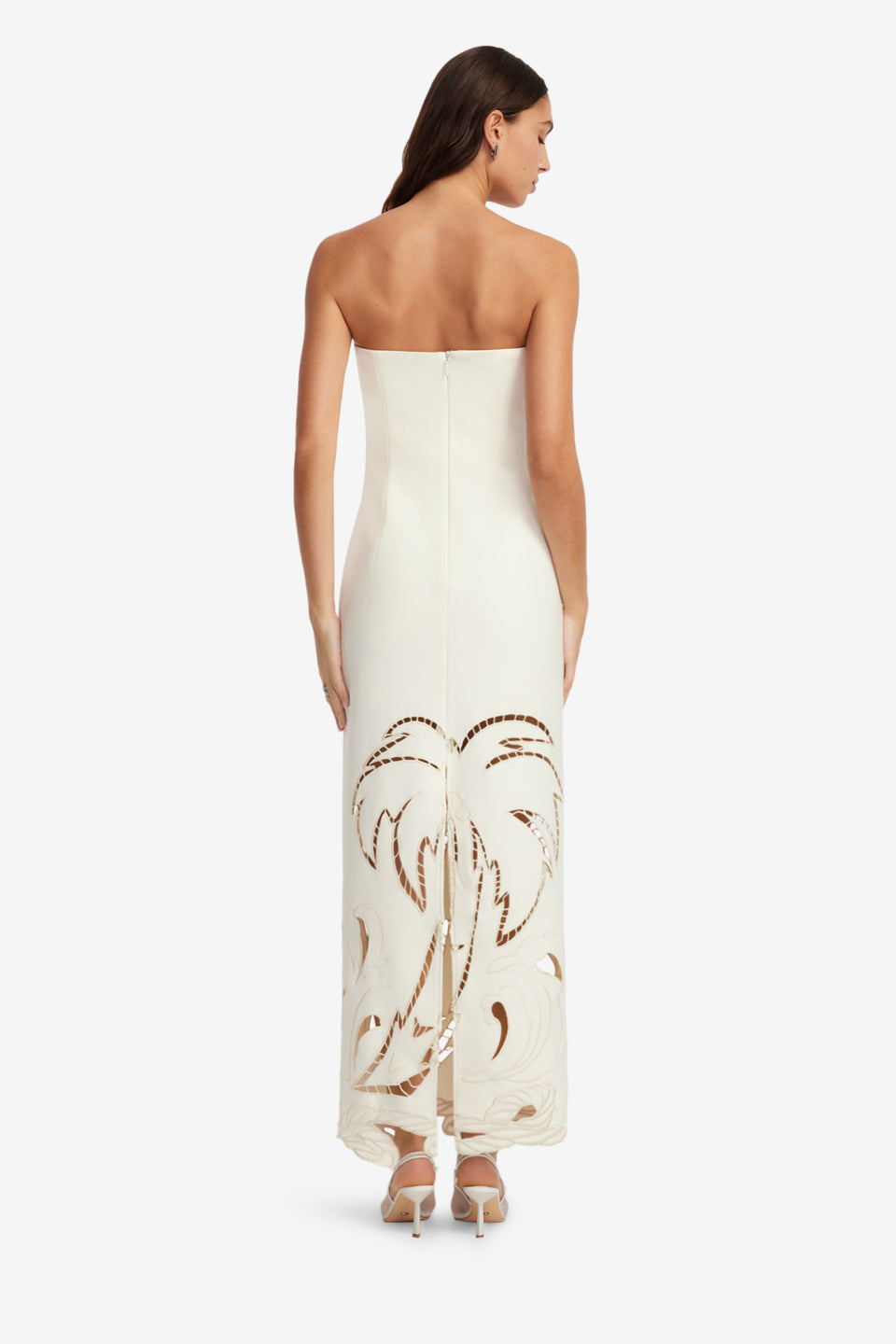 Exclusive LEO LIN Ava Applique Bustier Maxi Dress - Vanilla