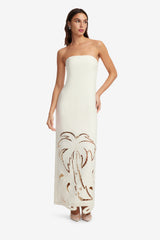 Rayna Palm Bustier Maxi Dress - Vanilla Dress Maxi