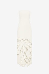 Rayna Palm Bustier Maxi Dress - Vanilla Dress Maxi