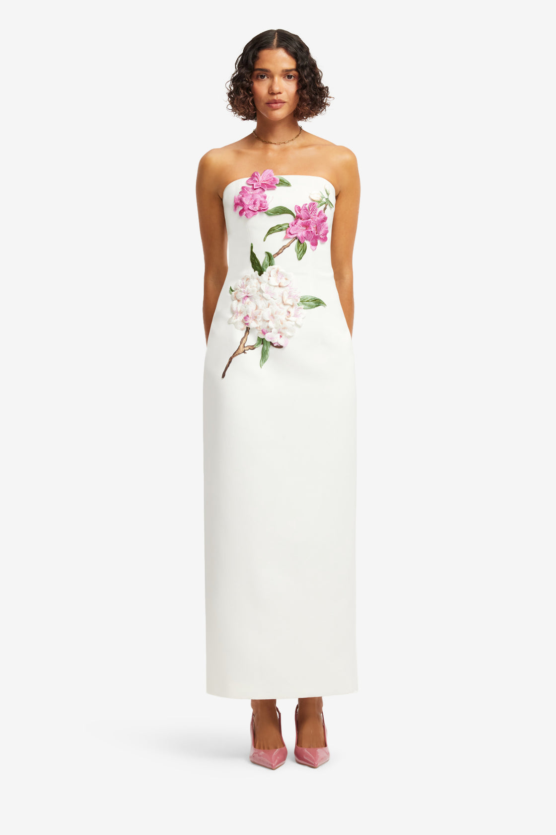 Rayna Appliqu Floral Maxi Dress - Floral Pear Print LEO LIN Rayna Appliqu Floral Maxi Dress - Floral Pear Print LEO LIN