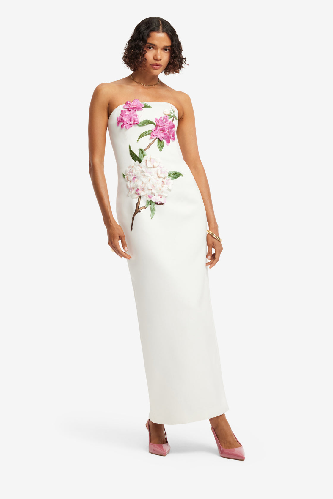 Rayna Appliqu Floral Maxi Dress - Floral Pear Print LEO LIN Rayna Appliqu Floral Maxi Dress - Floral Pear Print LEO LIN