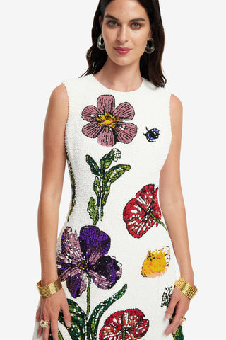 Exclusive LEO LION Cleo Beaded Midi Dress - Wildflowers
