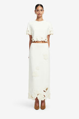 Kyra Appliqué Maxi Skirt - Vanilla Skirts