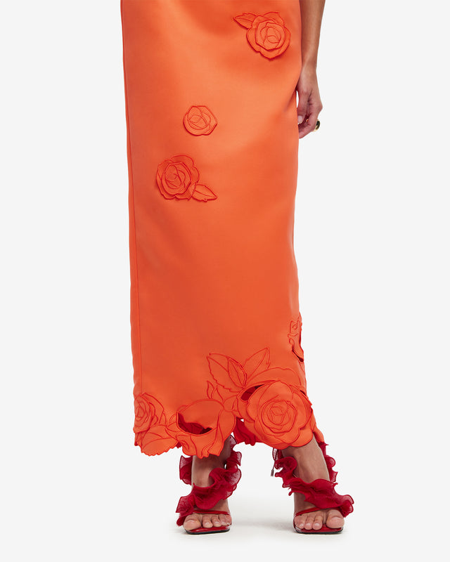 Exclusive LEO LIN Kyra Applique Maxi Skirt - Saffron