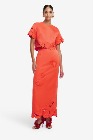 Exclusive LEO LIN Kyra Applique Maxi Skirt - Saffron