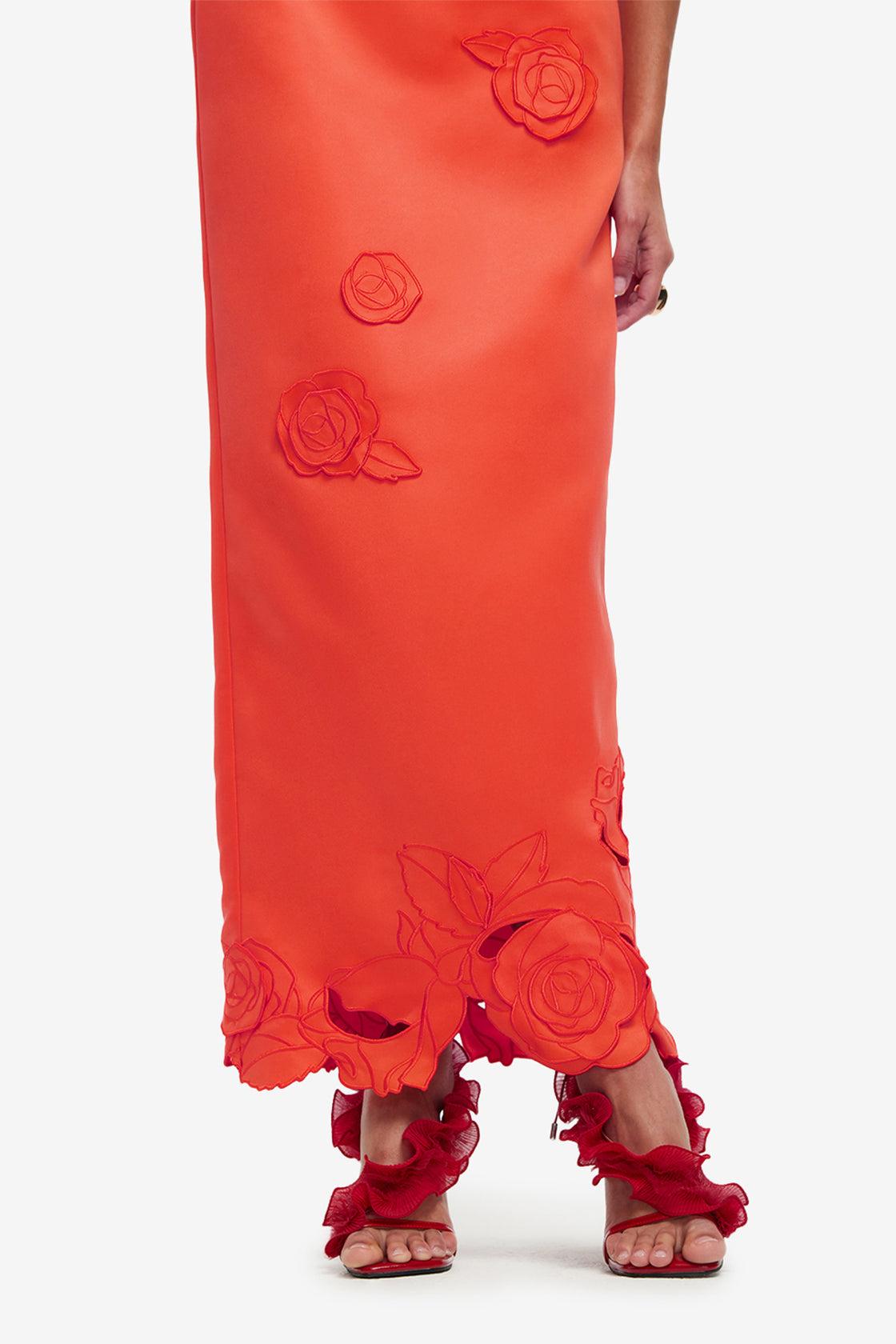 Exclusive LEO LIN Kyra Applique Maxi Skirt - Saffron