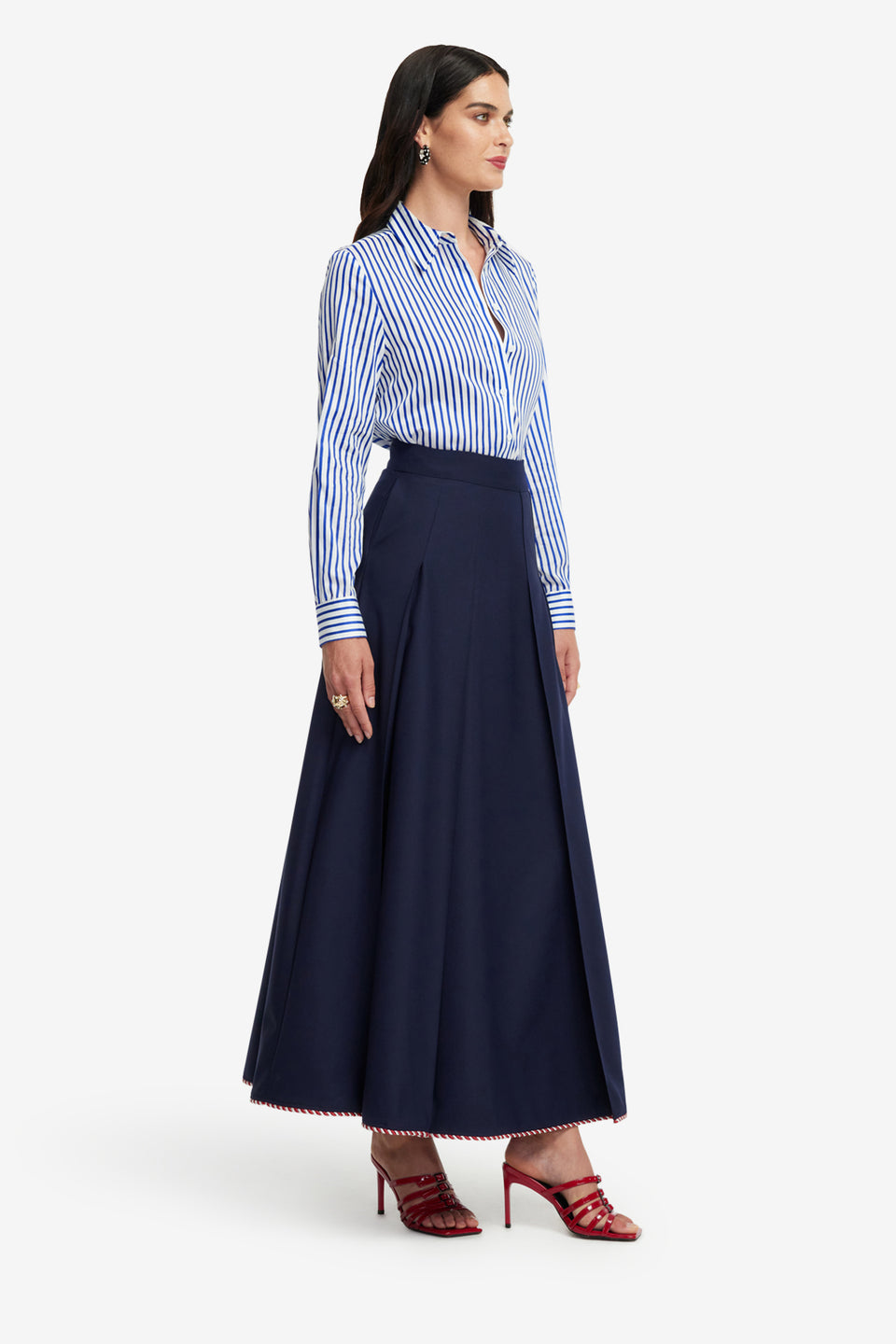 Exclusive LEO LIN Joslin Maxi Skirt - Indigo