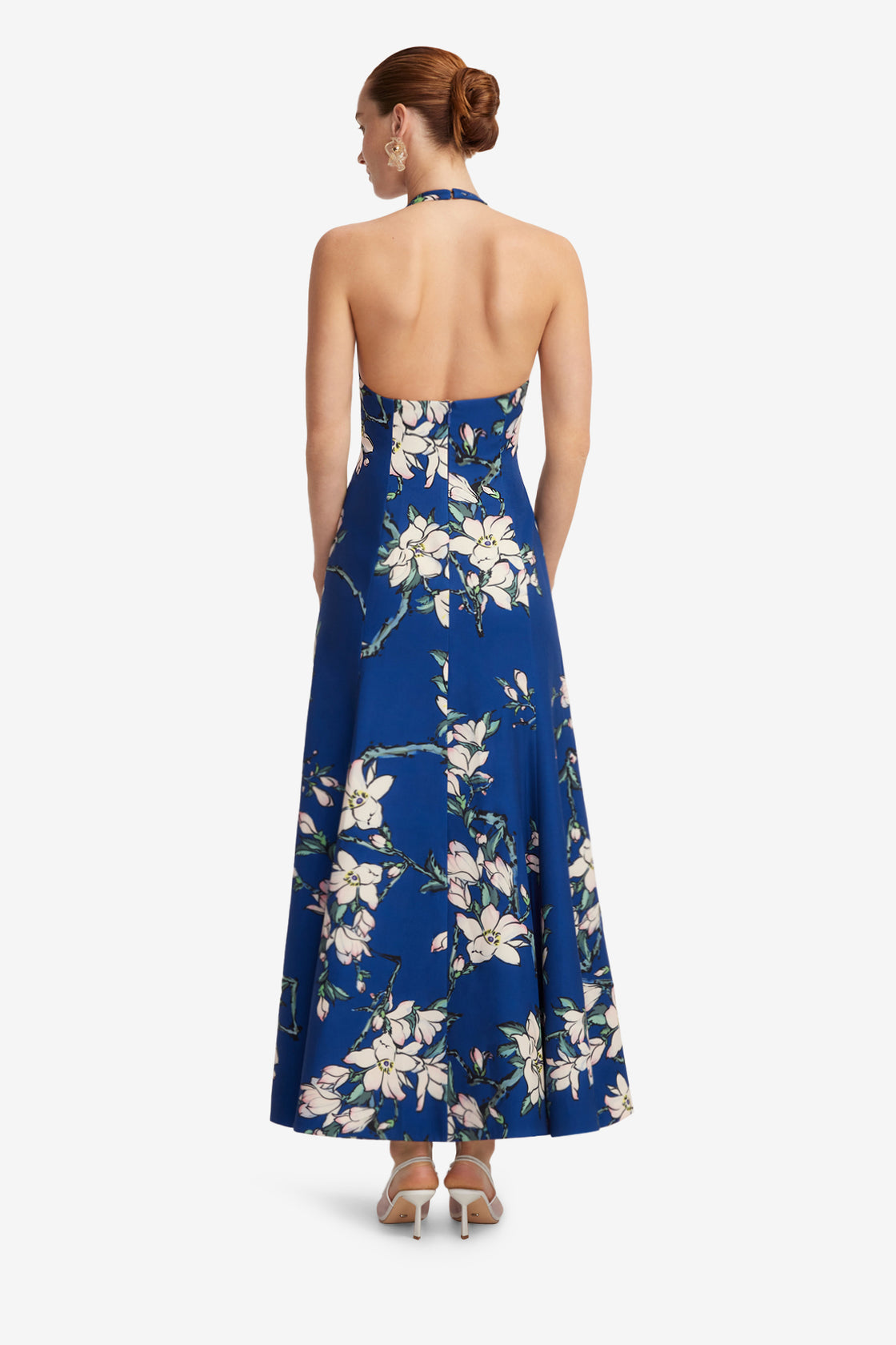 Exclusive LEO LIN Juliette Halterneck Maxi Dress - Midnight Magnolia Print