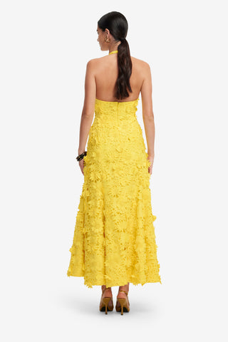 Exclusive LEO LIN Juliette Lace Halterneck Maxi Dress - Sunshine