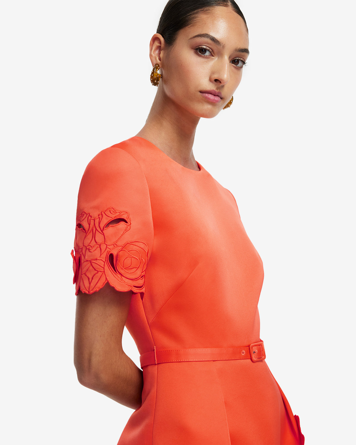 leo lin aurelie appliqu short sleeve mini dress Aurelie Appliqu Short Sleeve Mini Dress