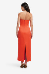 Ava Appliqué Floral Bustier Maxi Dress - Saffron Dress Maxi