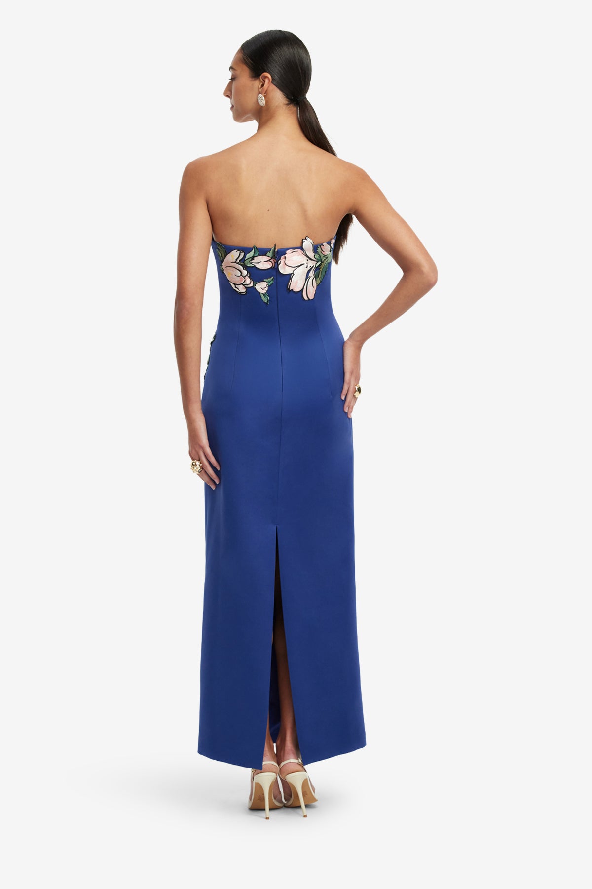 Ava Appliqué Floral Bustier Maxi Dress - Midnight – LEO LIN Ava Appliqué Floral Bustier Maxi Dress - Midnight – LEO LIN