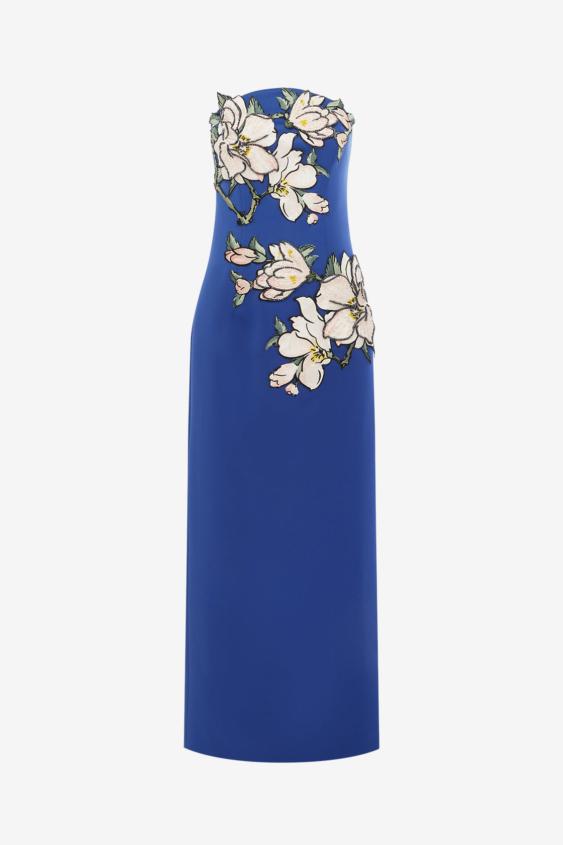 Exclusive LEO LIN Ava Applique Floral Bustier Maxi Dress - Midnight