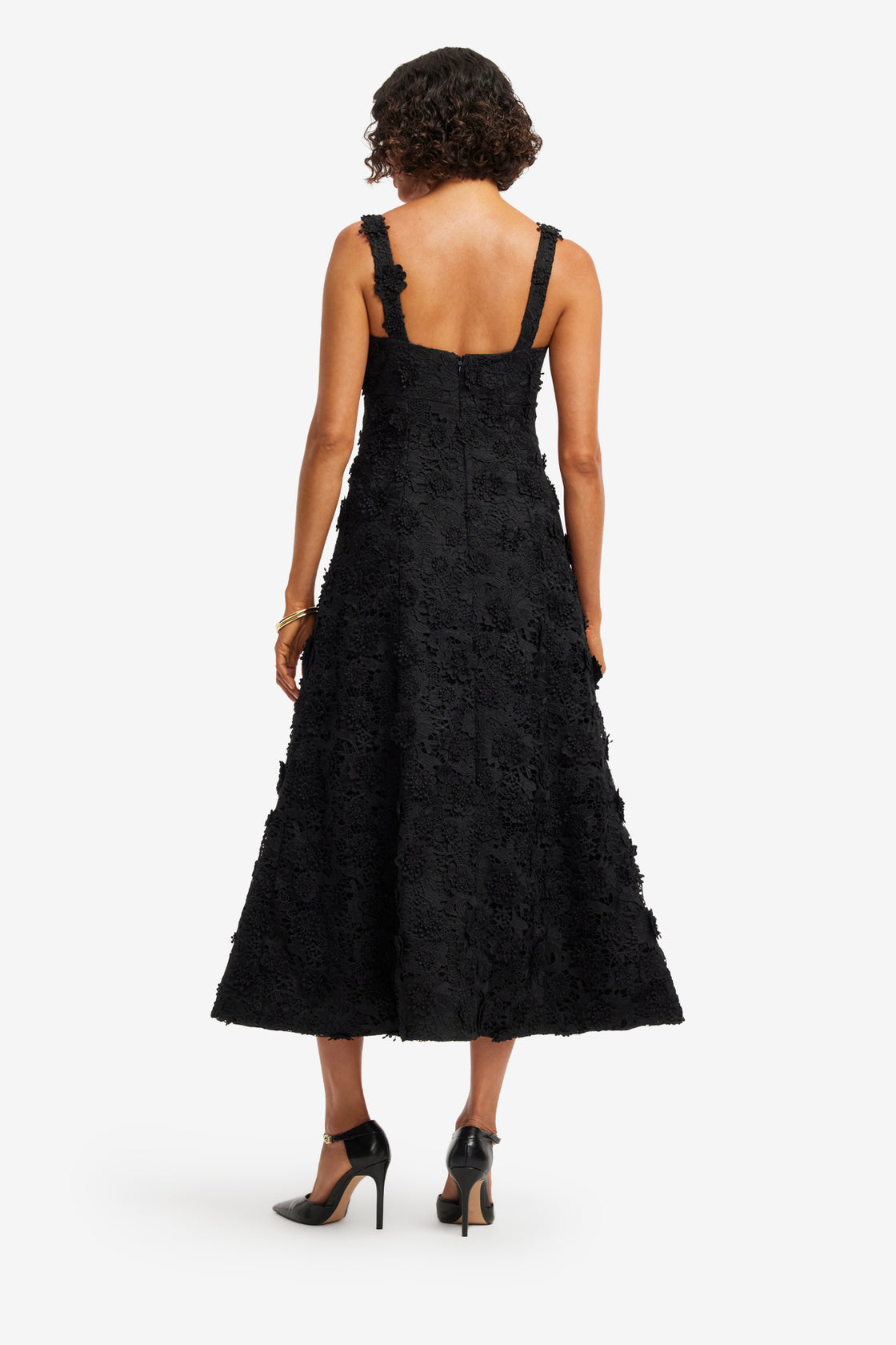 Odette Lace Midi Dress - Ebony LEO LIN Odette Lace Midi Dress - Ebony LEO LIN