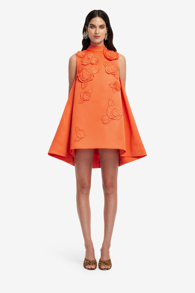 Exclusive LEO LIN Exclusive LEO LIN Fallon Applique Floral Mini Dress - Saffron
