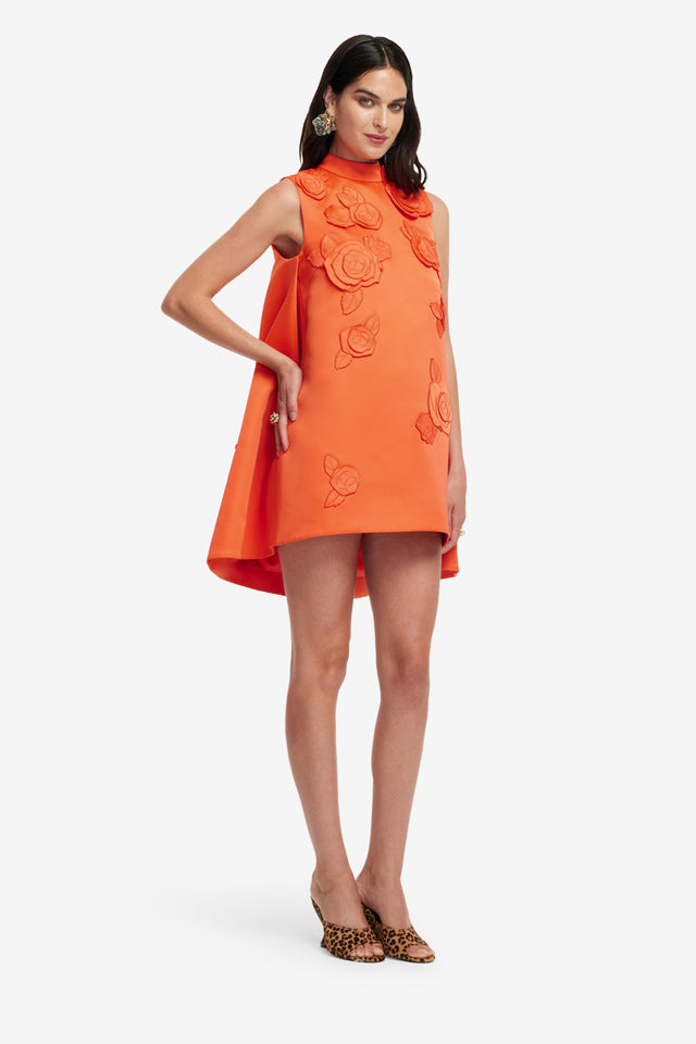 Exclusive LEO LIN Exclusive LEO LIN Fallon Applique Floral Mini Dress - Saffron
