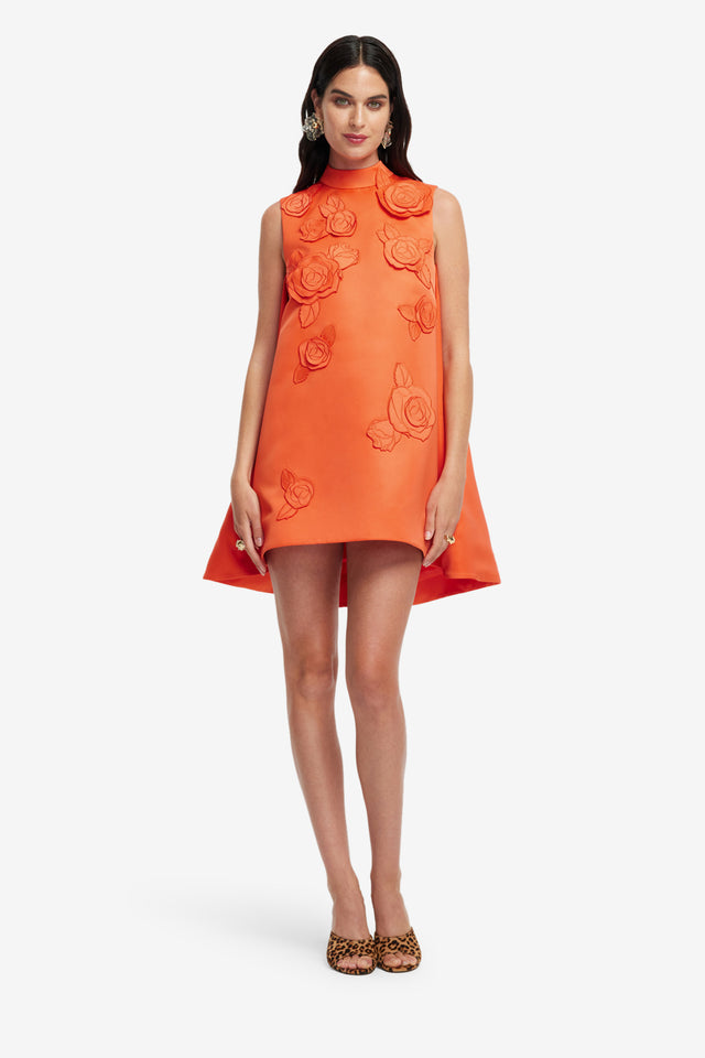 Exclusive LEO LIN Exclusive LEO LIN Fallon Applique Floral Mini Dress - Saffron