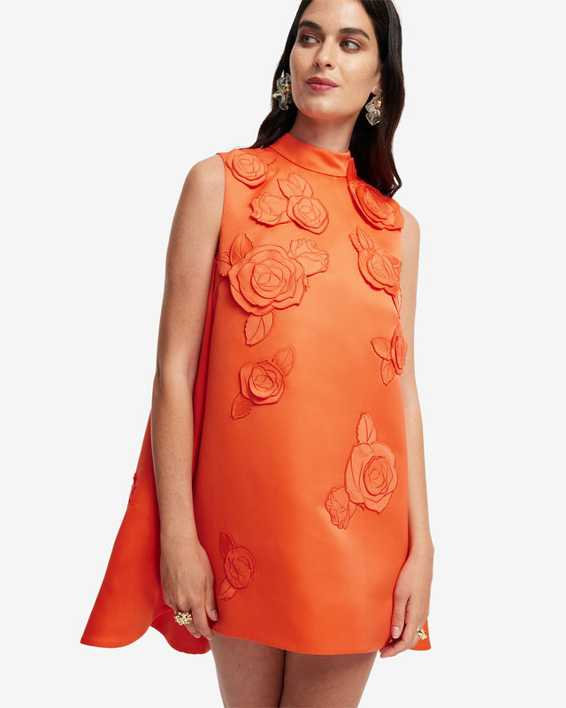 Exclusive LEO LIN Exclusive LEO LIN Fallon Applique Floral Mini Dress - Saffron