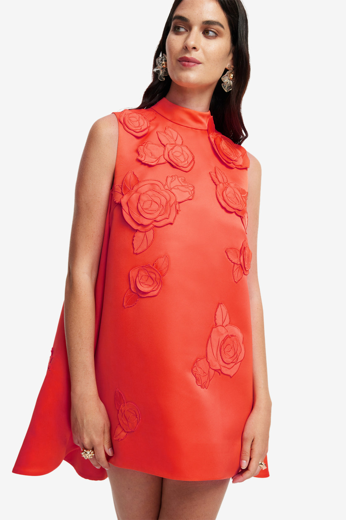 Exclusive LEO LIN Exclusive LEO LIN Fallon Applique Floral Mini Dress - Saffron
