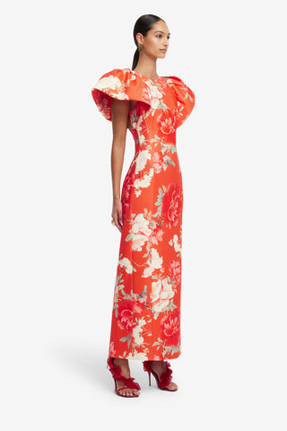Exclusive LEO LIN Lucinda Maxi Dress - Saffron Peony Print