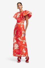 Lucinda Printed Maxi Dress - Saffron Peony Dress Maxi