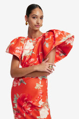 Lucinda Printed Maxi Dress - Saffron Peony Dress Maxi