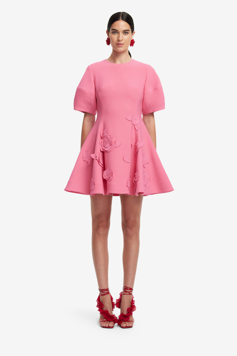 Exclusive LEO LIN Simona Applique Mini Dress - Pink