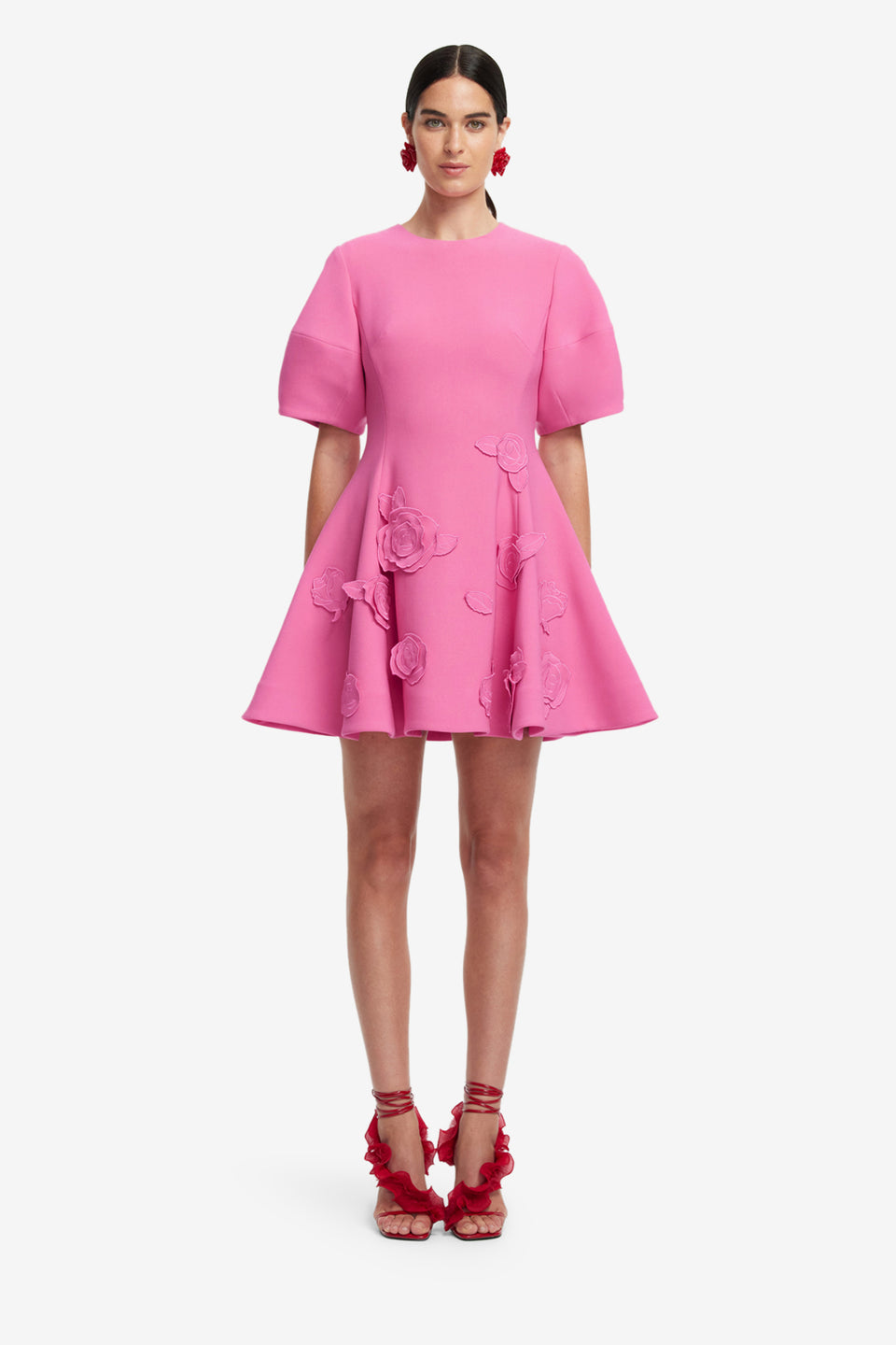 Exclusive LEO LIN Simona Appliqué Mini Dress - Pink