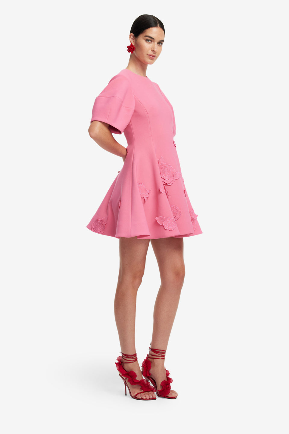 Exclusive LEO LIN Simona Applique Mini Dress - Pink