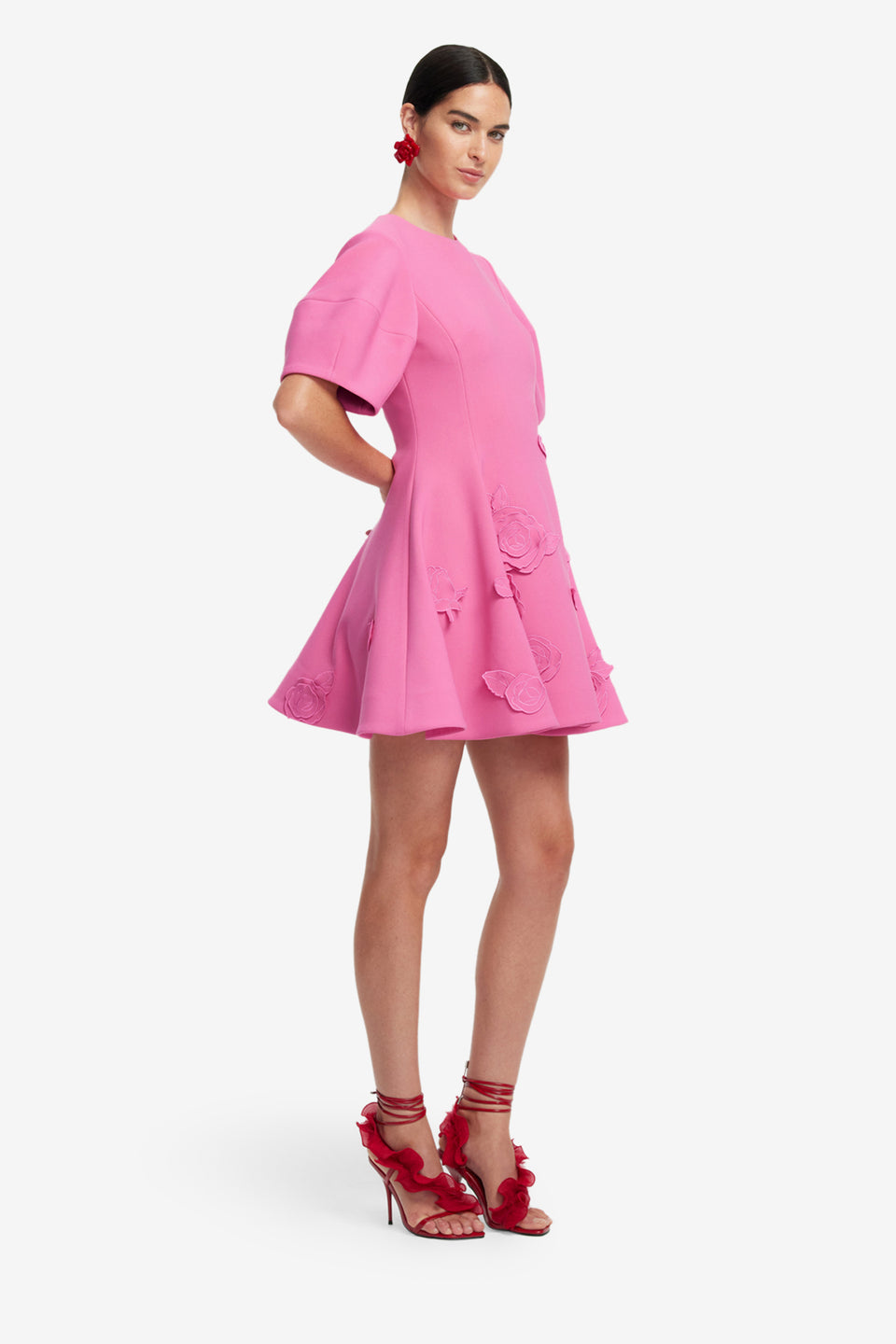 Exclusive LEO LIN Simona Appliqué Mini Dress - Pink